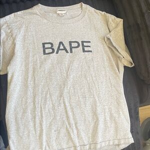Bape Heather Gray Logo Tee